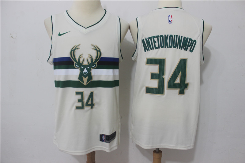 Men Milwaukee Bucks #34 Antetokounmp Gream Game Nike NBA Jerseys